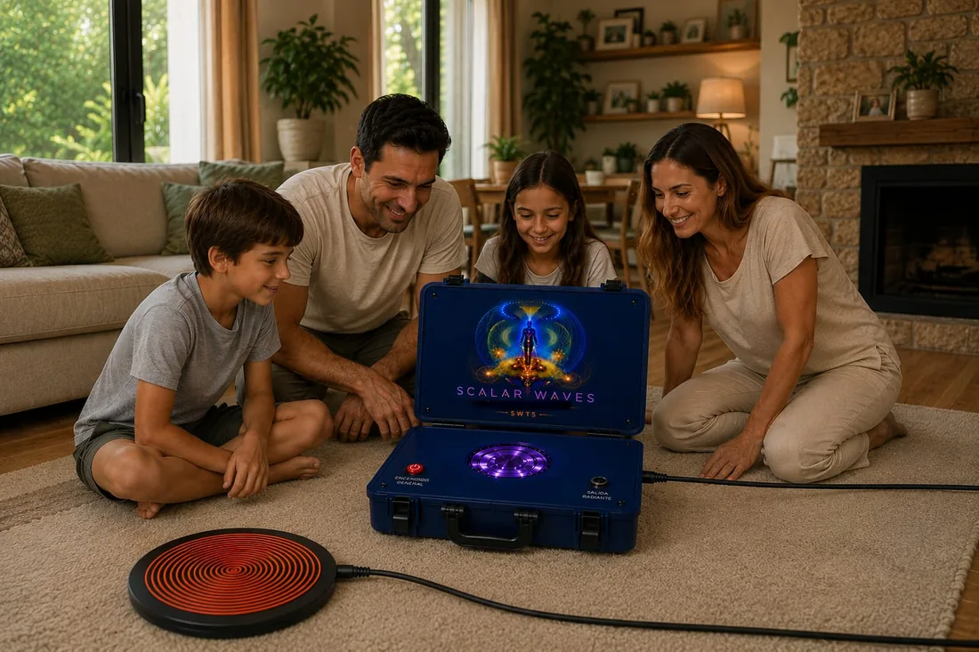 Familia usando el equipo Quantum Family de SWTS en casa